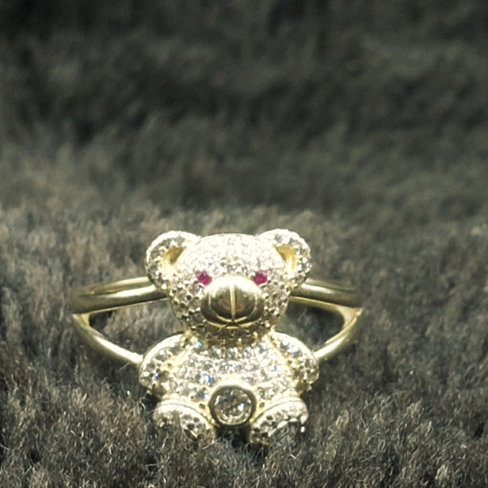 14k gold bear ring